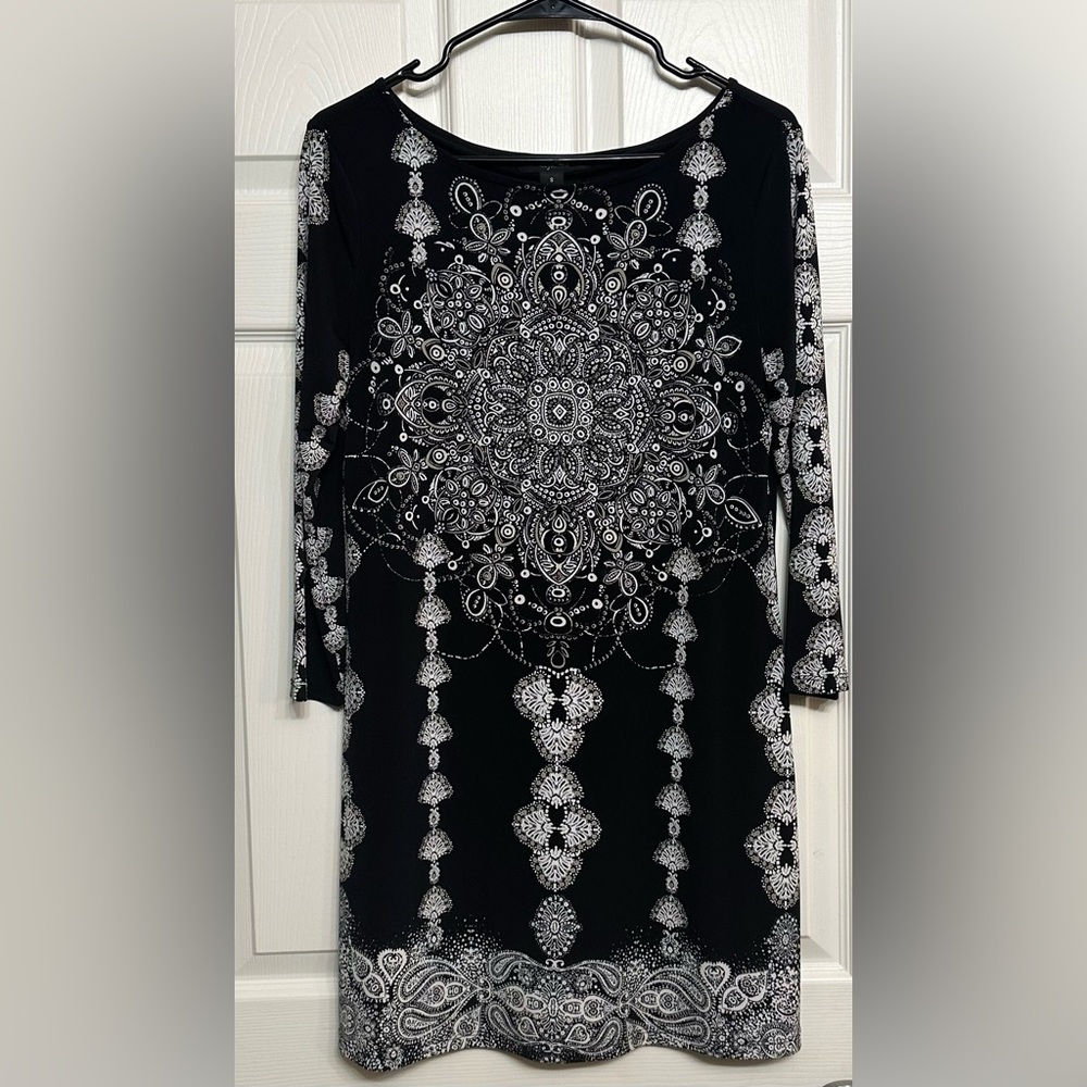Style & Co. Black and White Patterned Dress